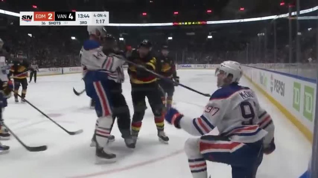⁣Connor McDavid Roughing Penalty And Leon Draisaitl Misconduct Penalty