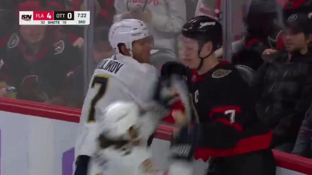 ⁣EVERY PLAYER on the ice removed after HUGE brawl in Panthers-Senators   NHL on ESPN