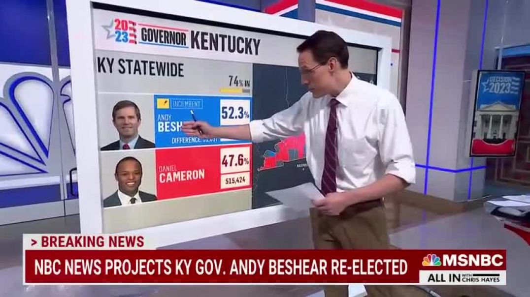 ⁣Democratic Gov. Andy Beshear of Kentucky wins re-election, NBC News projects