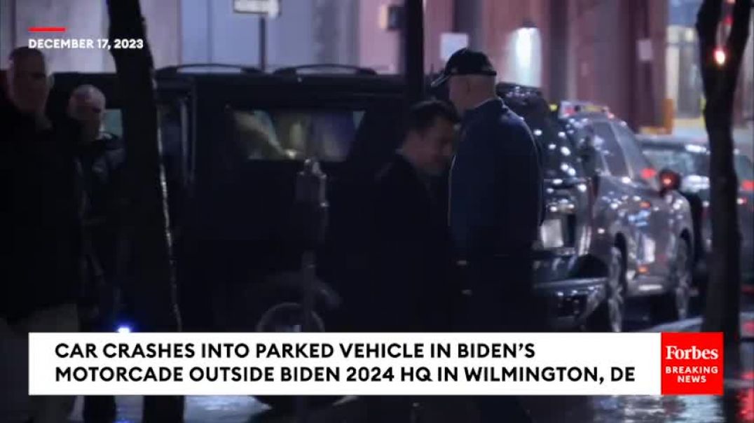 ⁣SHOCKING MOMENT: Car Crashes Into Vehicle In Biden's Motorcade Moments After He Enters SUV