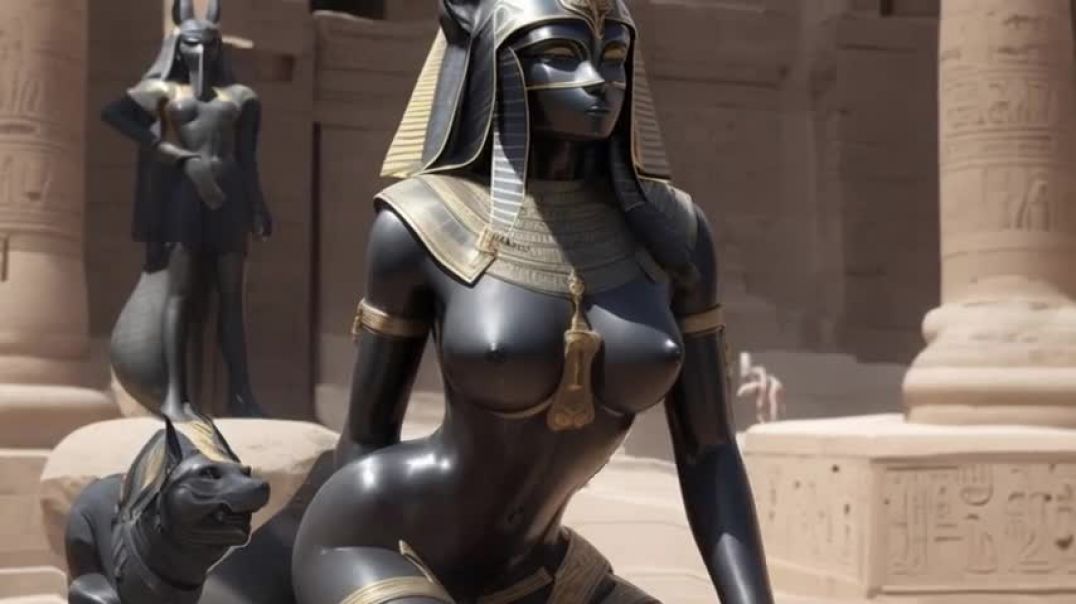 Arte Belas Estátuas de Pedra no Egito 4K
