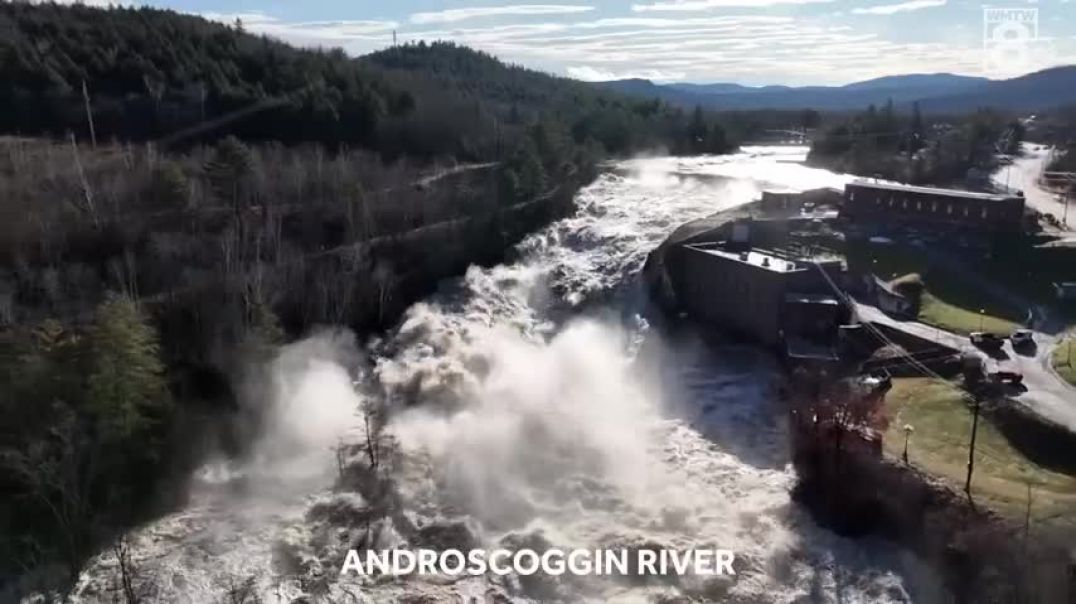 Flood footage Androscoggin River, Maine