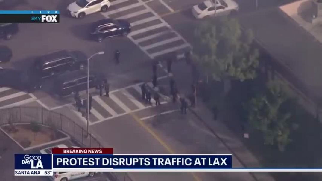 ⁣LAX protest disrupts traffic