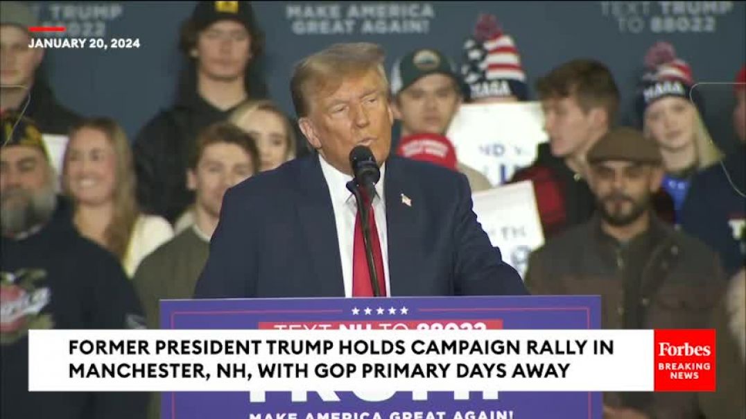 ⁣'He Does Not Wear High Heels, Okay?': Trump Makes Fun Of DeSantis At New Hampshire Rally