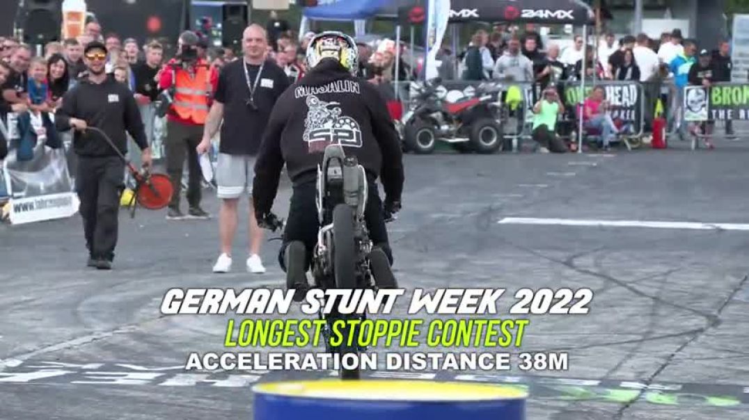 ⁣Longest Stoppie German Stunt Week 2022