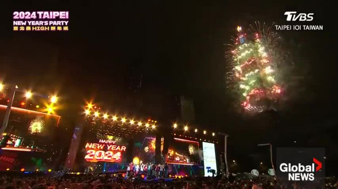 New Year's 2024: Taiwan's Taipei 101 lit up with dazzling fireworks