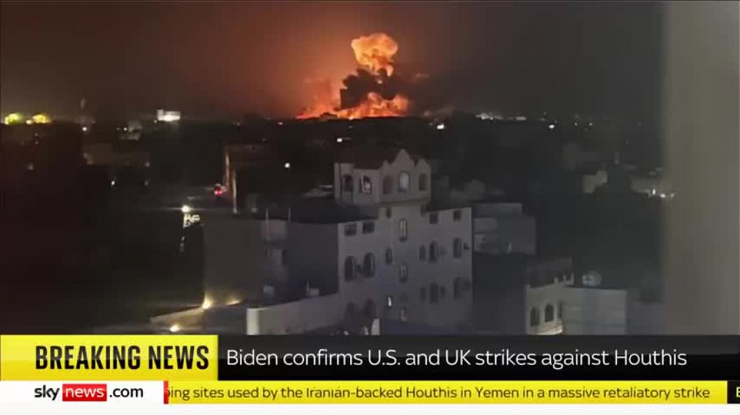 ⁣Coalition strikes in Yemen by US and UK with support from Australia, Bahrain, Canada and Netherlands