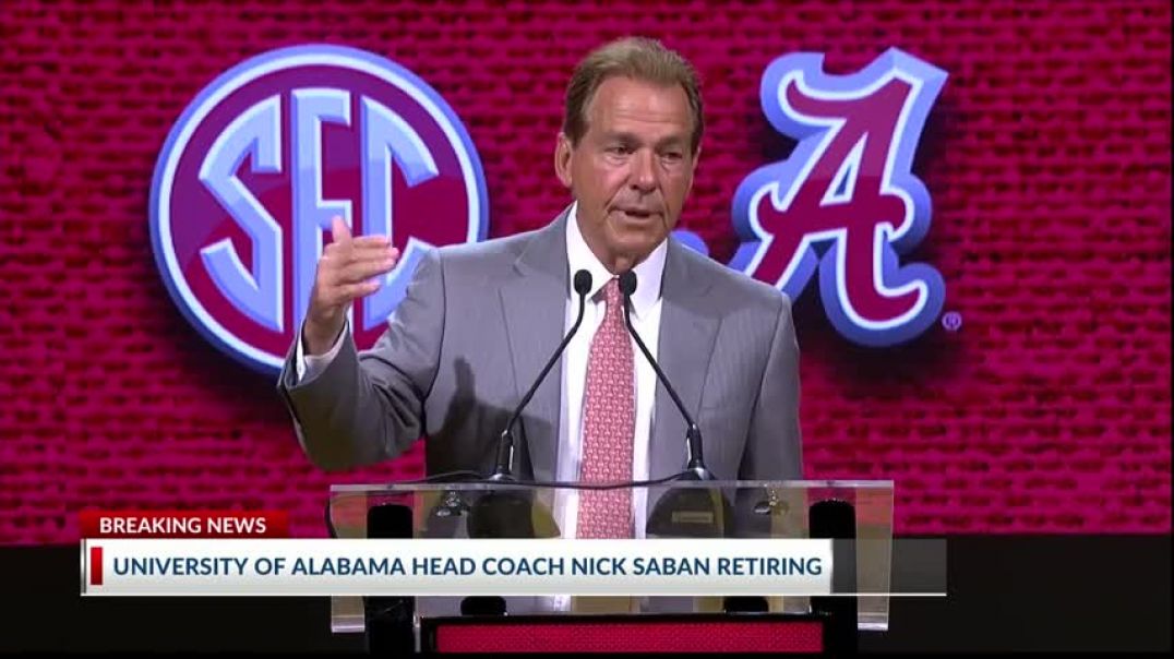 ⁣Alabama Head Coach Nick Saban announces retirement