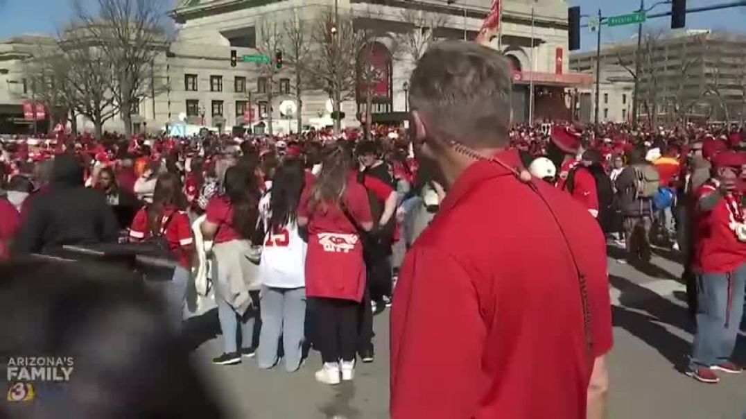 ⁣Raw Video Reporter captures the moment gunshots ring out at Chiefs celebration