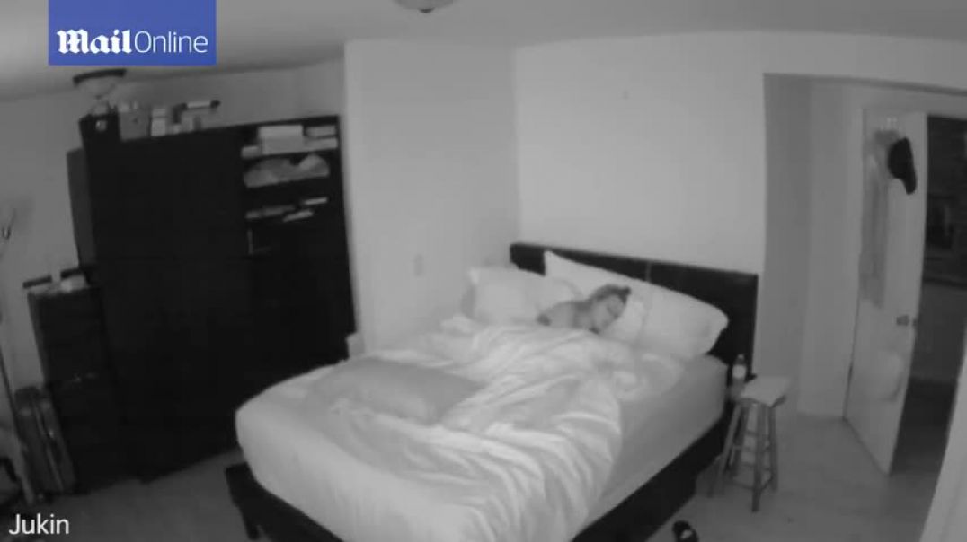 ⁣Footage captures ghost-like activity while woman sleeps