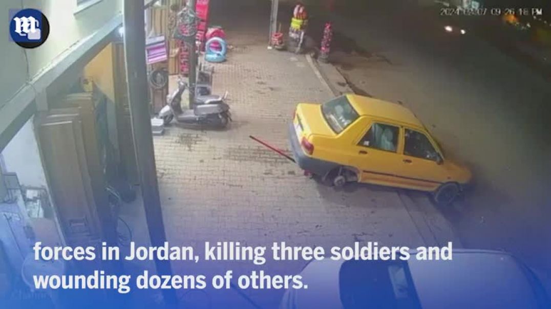 ⁣Moment US airstrike killed Hezbollah commander in Iraq caught on CCTV