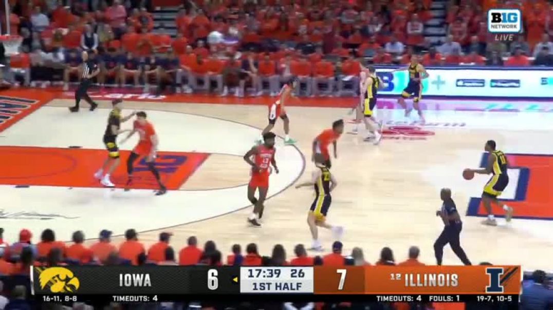 #12 Illinois vs Iowa Highlights | NCAA Men's Basketball | 2024 College Basketball