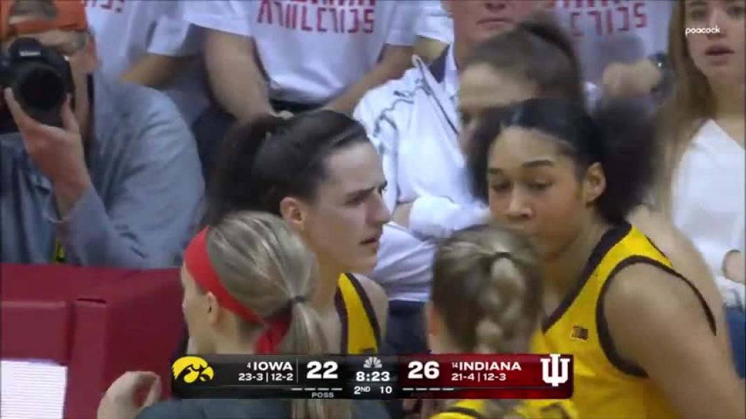 ⁣Caitlin Clark HEATED With Garzon After She Complains About OBVIOUS Foul   #4 Iowa vs #14 Indiana
