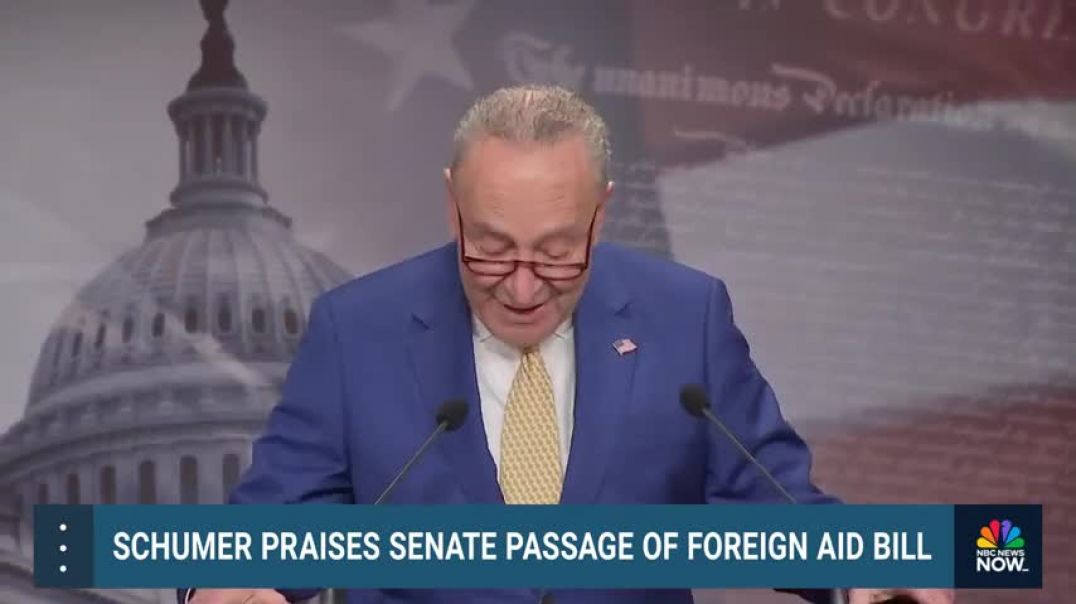 ⁣Schumer calls on House to pass foreign aid package for Ukraine and Israel