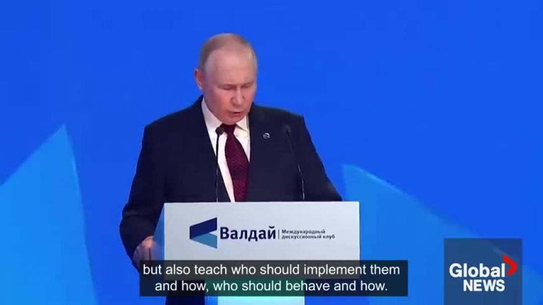 ⁣Putin challenges West  What right do you have to warn anyone