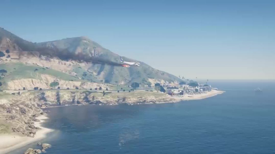 Boeing 747 Emergency Landing On Beach After Engine Exploded  GTA 5
