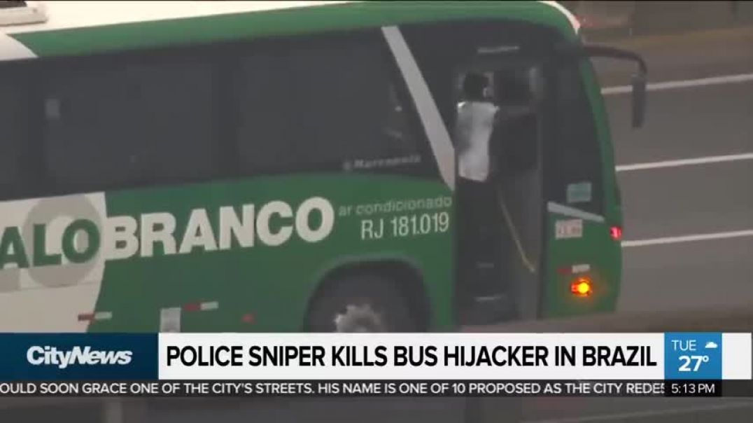 ⁣Police sniper kills armed bus hijacker in Brazil