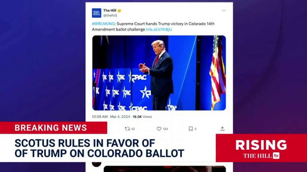 ⁣BREAKING Donald Trump RESTORED To Ballot, Supreme Court Votes 9-0 AGAINST Colorado