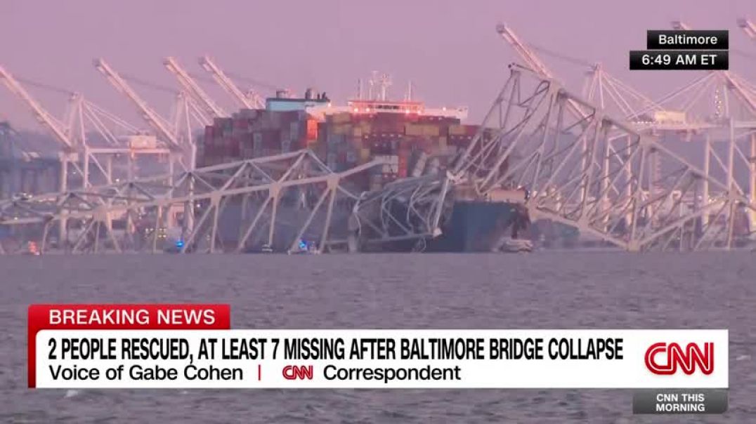⁣Video shows aftermath of bridge collapse in Baltimore`