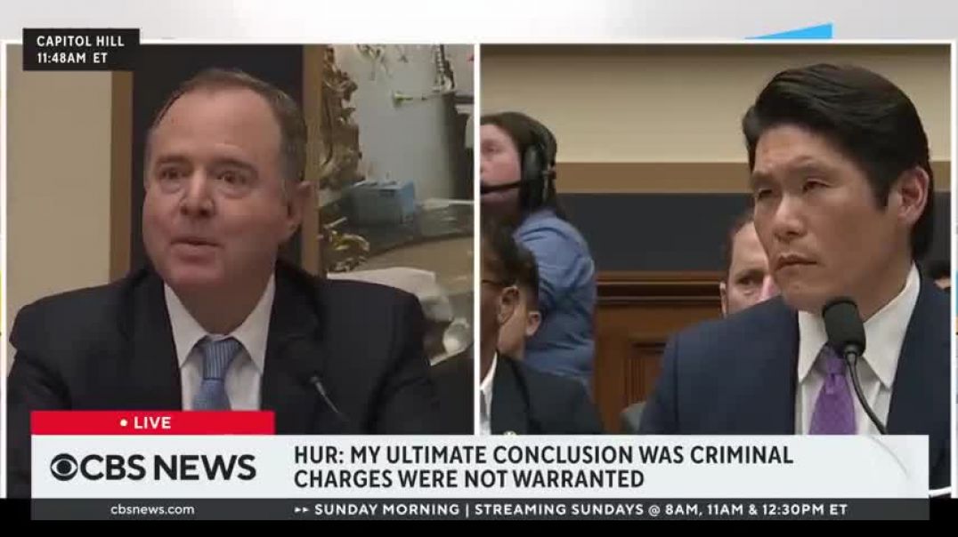 Watch: Rep. Schiff has testy exchange with Robert Hur over Biden classified documents probe