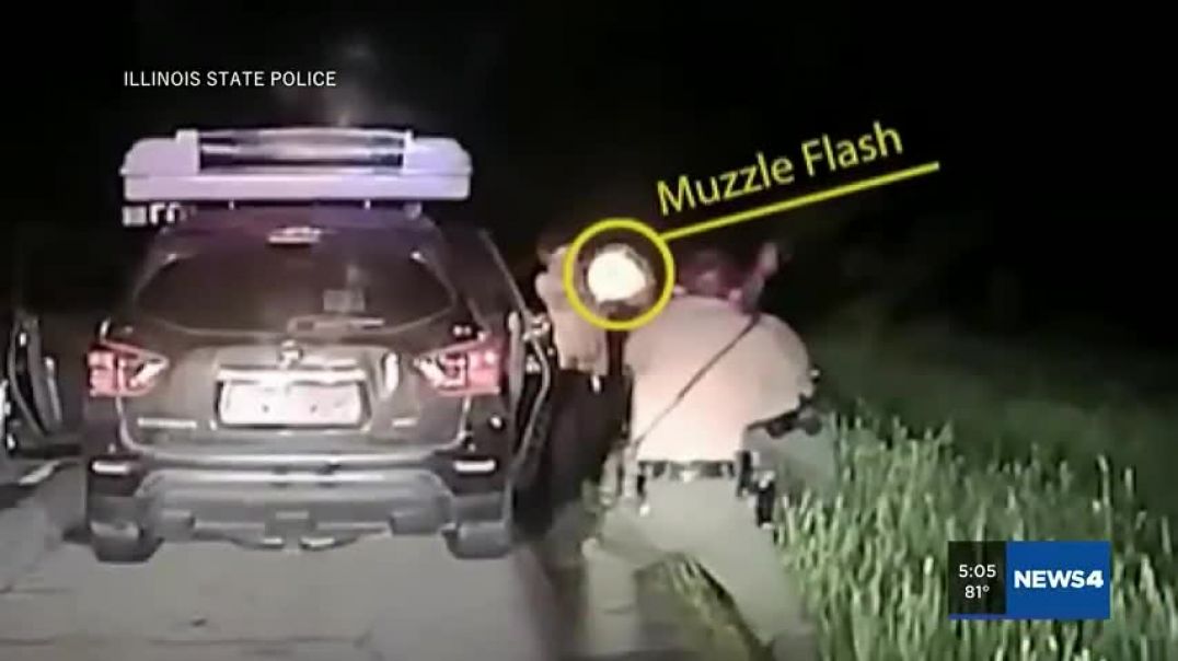 ⁣Illinois police release video of shooting between suspect, officer