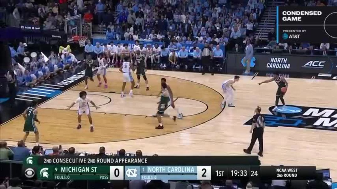 North Carolina vs. Michigan State - Second Round NCAA tournament extended highlights
