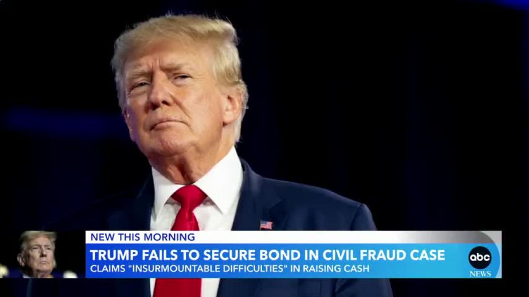 ⁣Trump fails to secure bond in civil fraud case