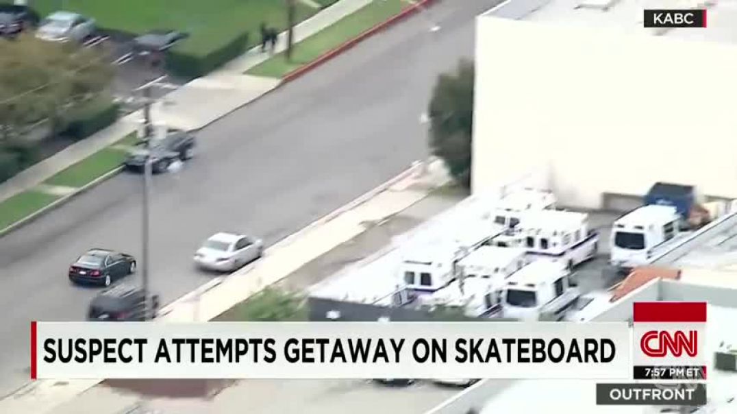 ⁣Man tries to flee from a car chase on a longboard