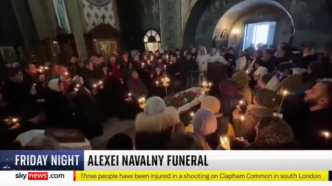 ⁣'We will never forgive': Thousands line streets of Moscow for funeral of Alexei Navalny