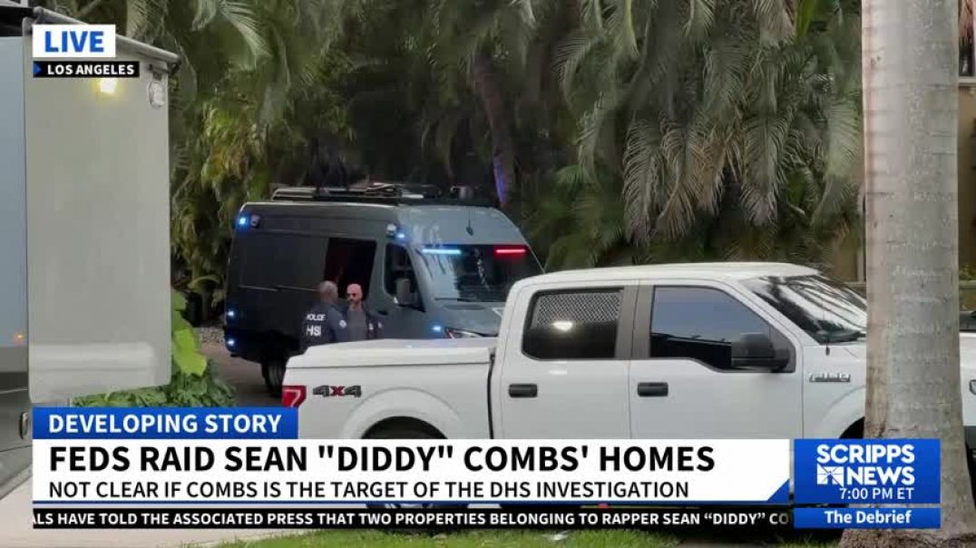 ⁣Federal agents raid Sean  Diddy  Combs homes in sex trafficking probe