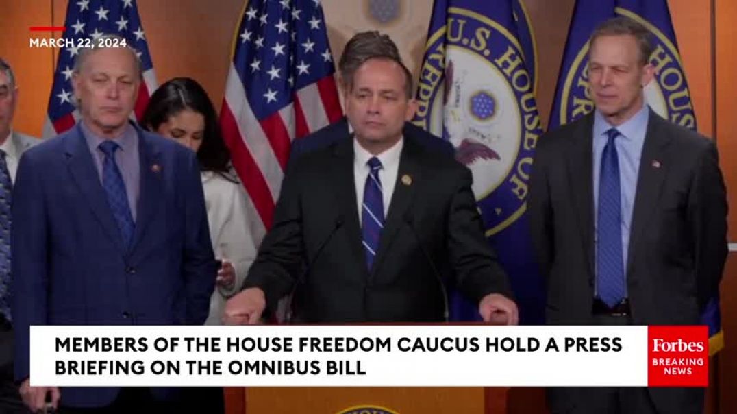 ⁣JUST IN Freedom Caucus Chairman Asked If There Will Be Motion To Vacate Against Speaker Johnson