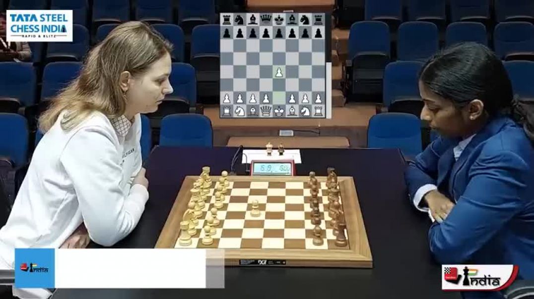 ⁣Vaishali makes an Illegal move against Anna Muzychuk   Tata Steel Chess India 2022 Women Rapid