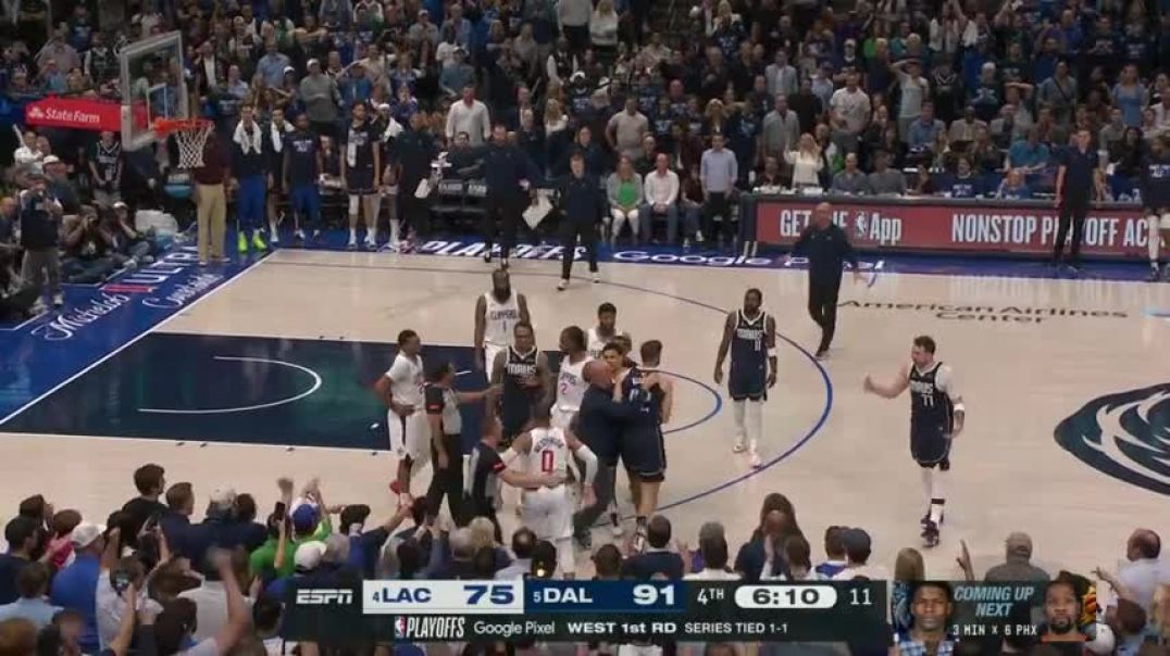 Russell Westbrook & P.J. Washington EJECTED for Clippers vs. Mavs SCUFFLE | NBA on ESPN