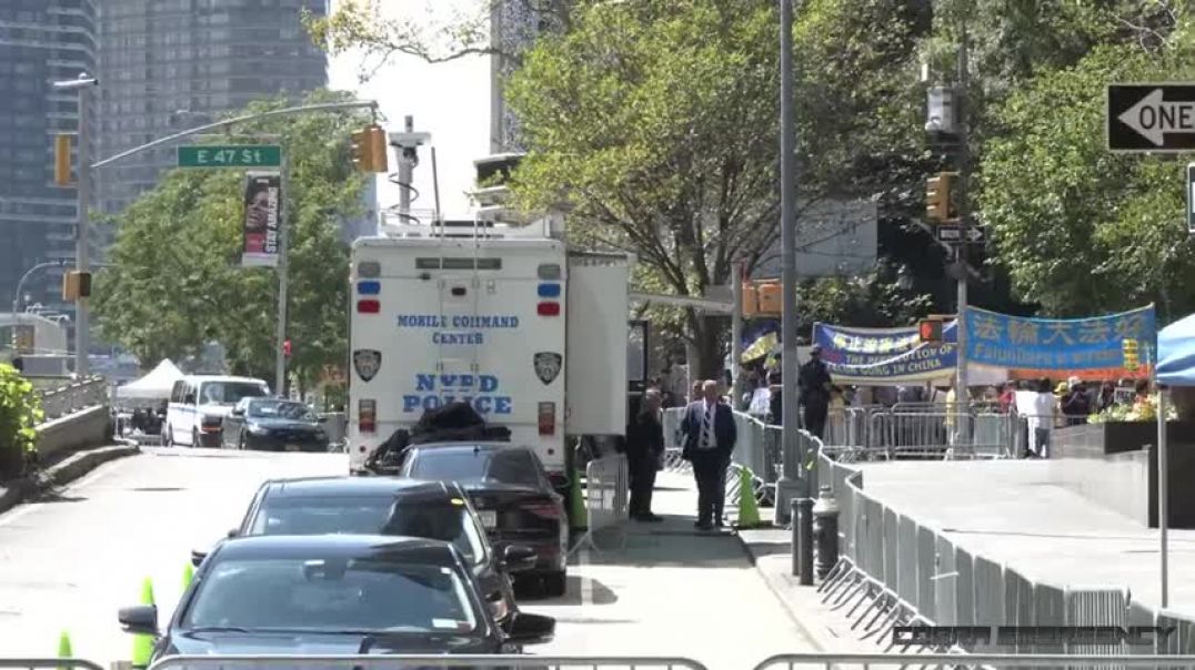 ⁣President Biden's big motorcade in New York during major UN security event