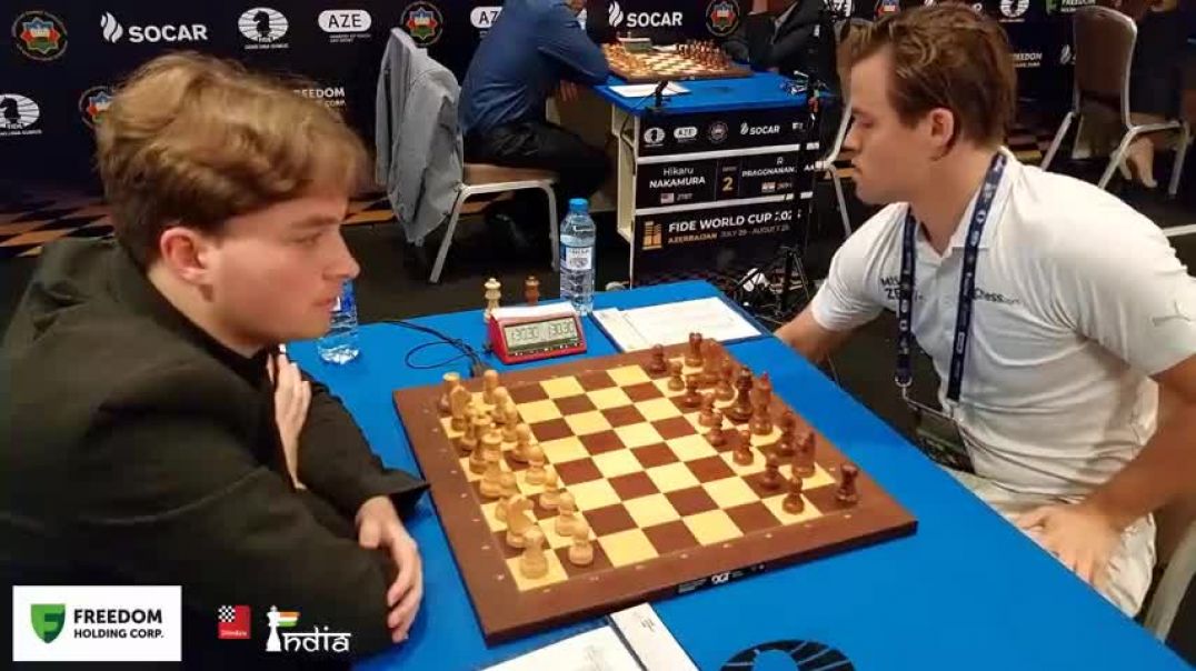 ⁣The pain and agony of Magnus Carlsen losing to 18-year-old Vincent Keymer