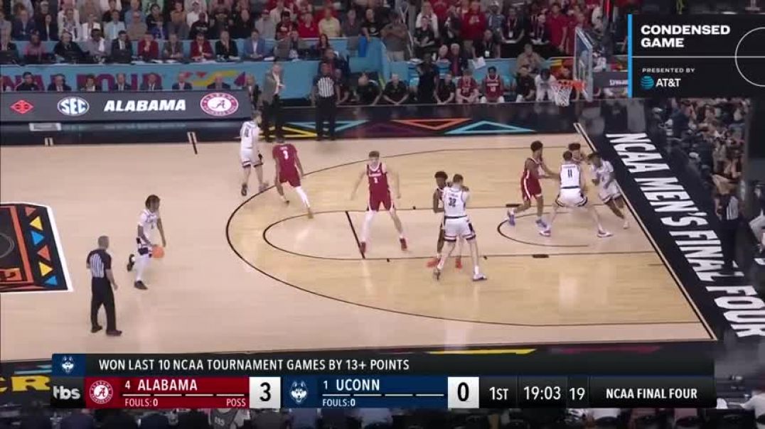 ⁣UConn vs. Alabama - Final Four NCAA tournament extended highlights