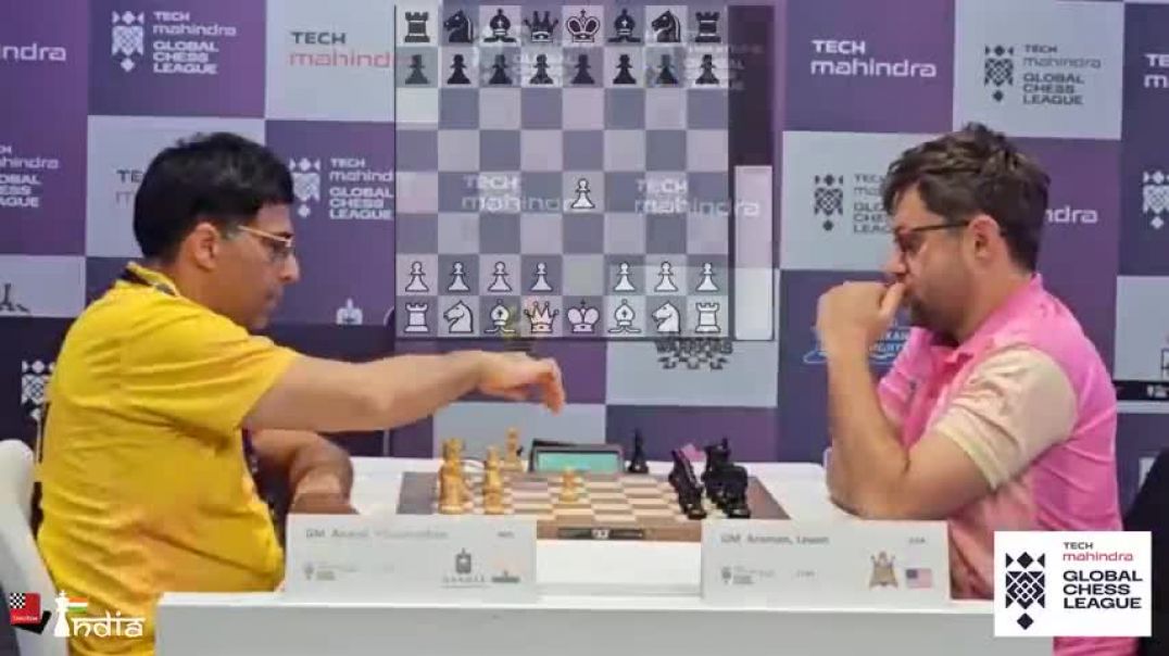⁣What a guy! Vishy Anand beats Levon Aronian   Global Chess League 2023