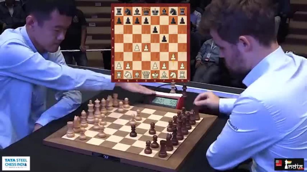 ⁣That firm handshake at the end   Ding Liren vs Carlsen   Commentary by Sagar Shah