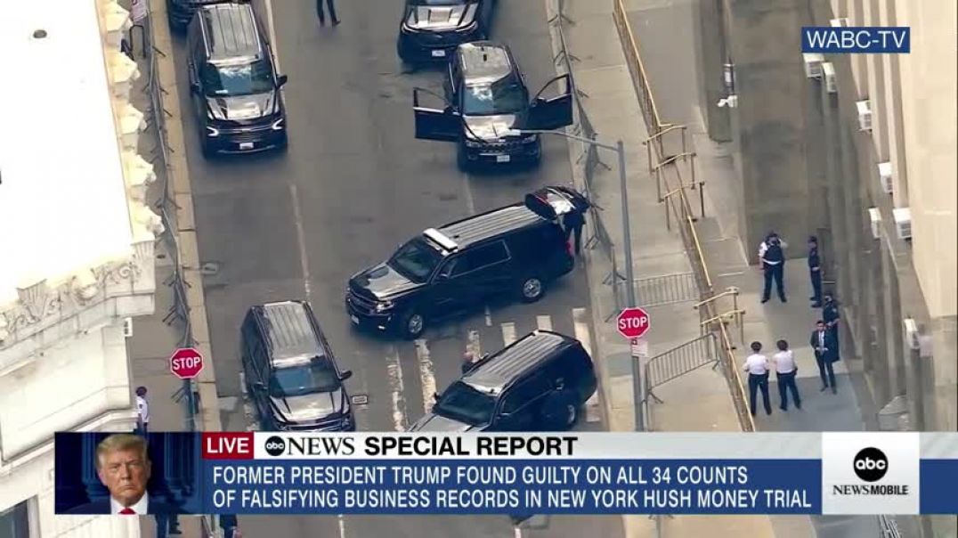 ⁣Donald Trump leaves courthouse following guilty verdict