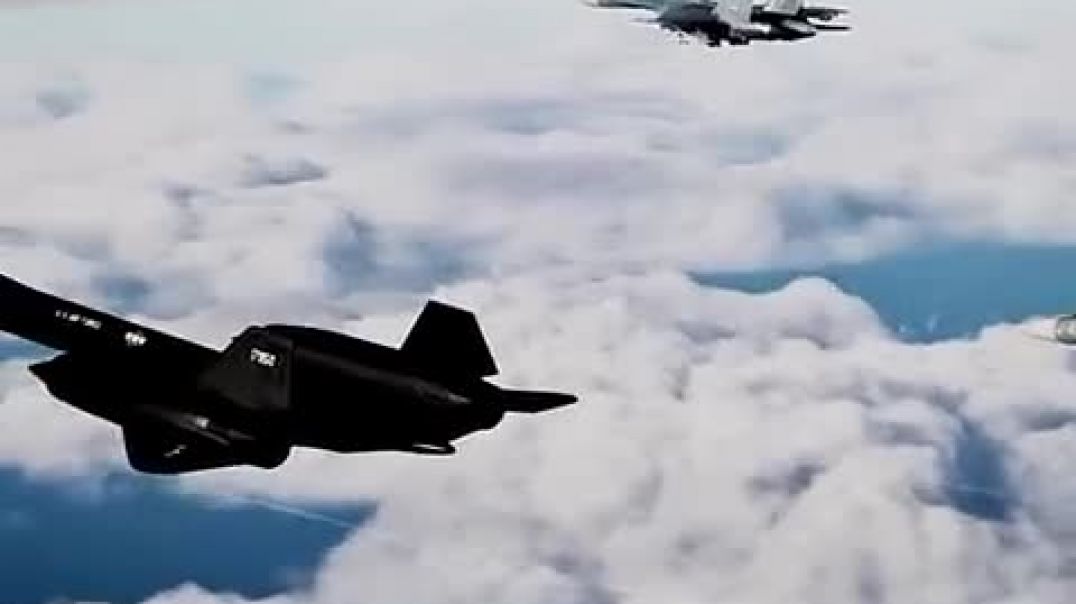 Russian Su-27 fighter jets attempt to intimidate a USAF SR-71 Blackbird