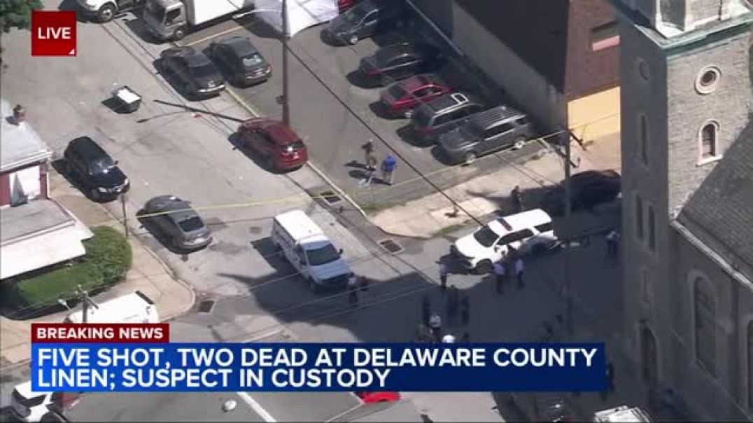 ⁣2 dead, 3 injured after workplace shooting at Delaware County Linen in Chester, Pa