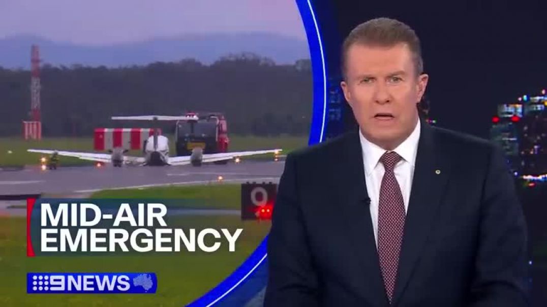 ⁣Pilot speaks about landing plane without landing gear at NSW airport   9 News Australia