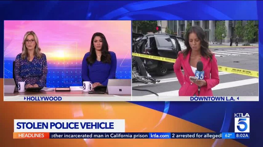 ⁣Man steals LAPD patrol vehicle with officer still inside