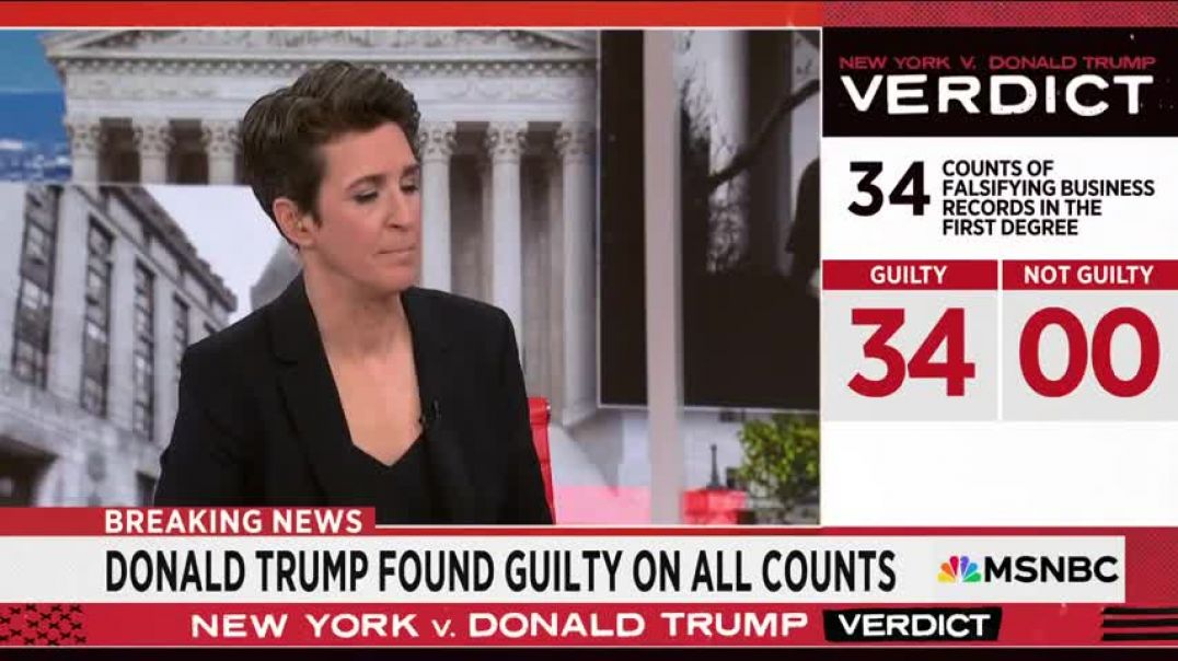 ⁣‘The test for us as a country starts right now’ Rachel Maddow reacts to Trump guilty verdict