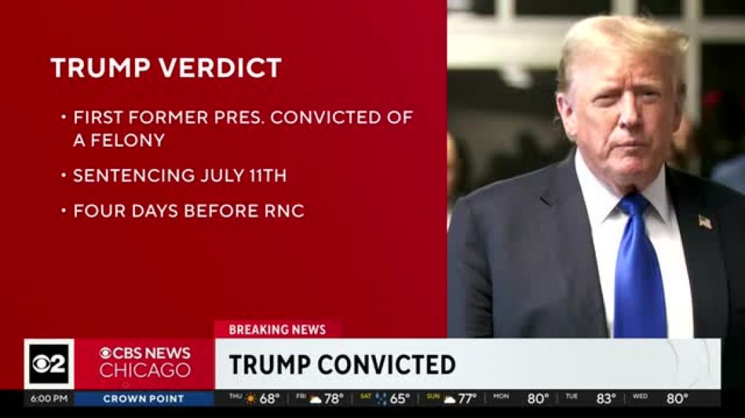 ⁣Trump says he's a very innocent man after being found guilty in hush money trial