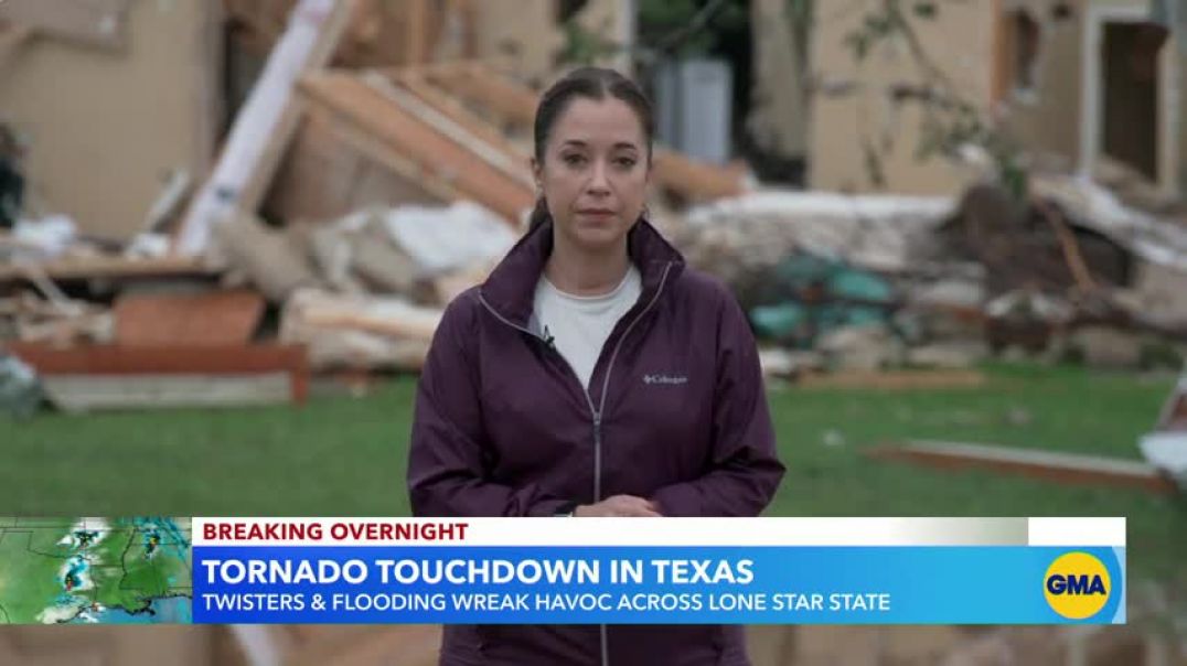 ⁣Tornadoes and flash flooding hit Texas