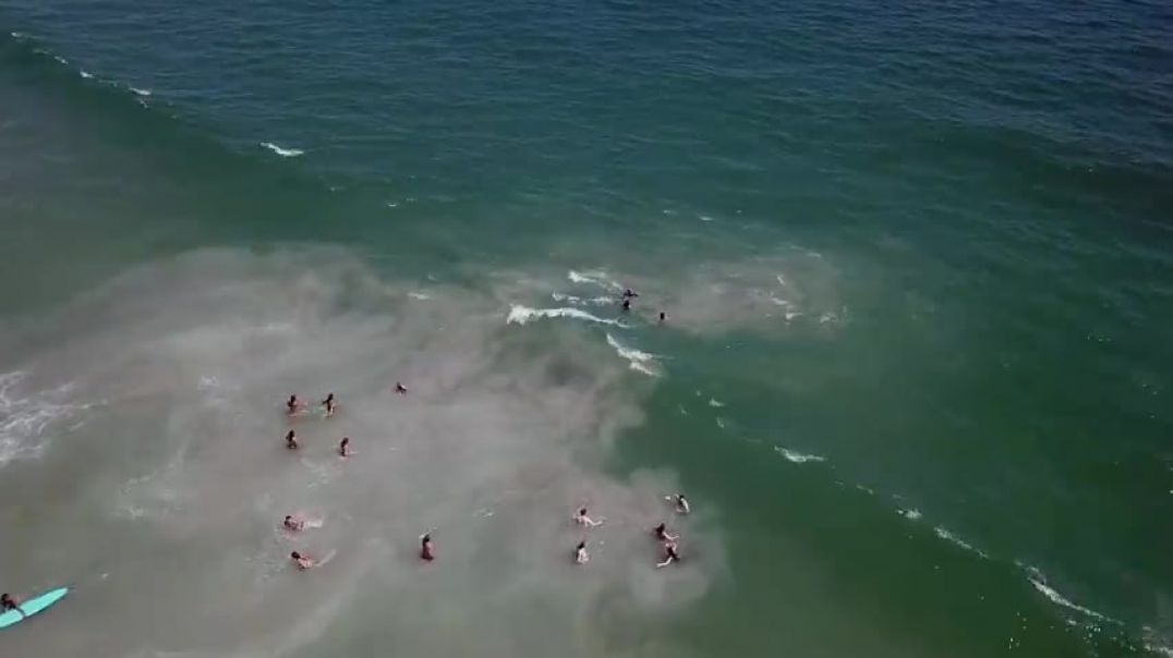 ⁣Wrightsville Beach, NC Rip Current Drone Footage
