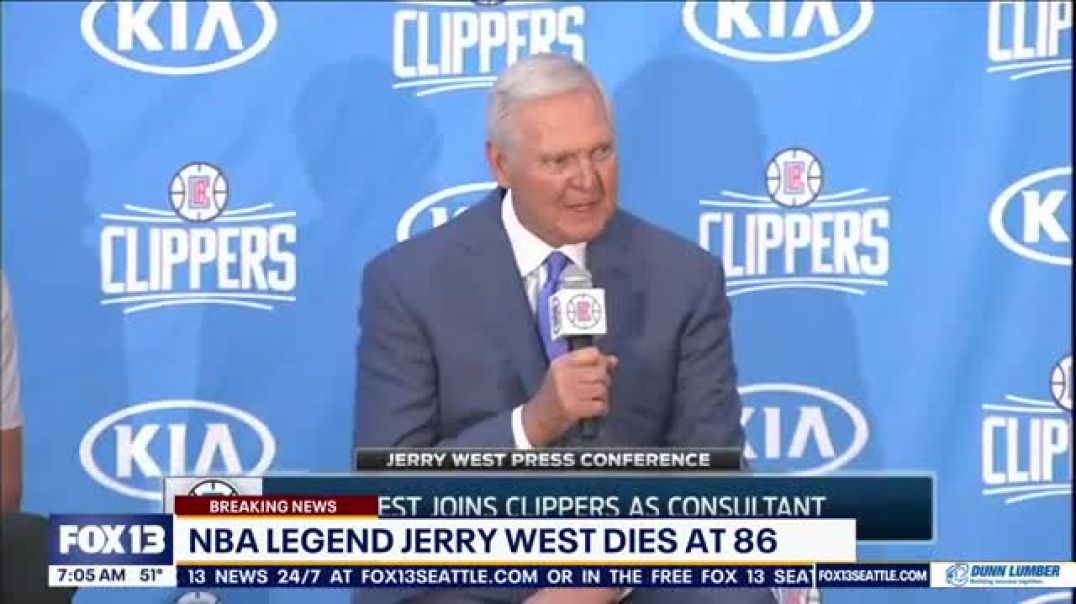⁣Jerry West, NBA legend who inspired league's logo, dies at 86