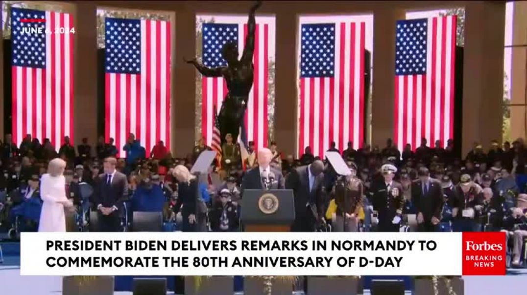 ⁣JUST IN Biden Delivers Powerful Message Against Authoritarianism During D-Day Commemoration Speech