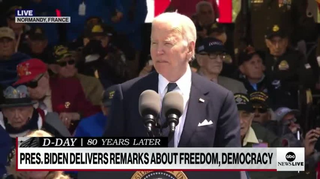 ⁣President Biden speaks in Normandy marking the 80th anniversary of D-Day